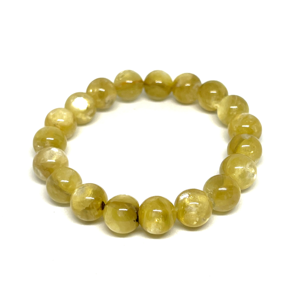 Golden Mica 9-10mm Bead Stretchy Bracelet Approx 19 Beads HK