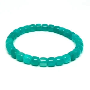 Premium Amazonite (Peru)  6mm x 7mm Barrel Beads Stretchy Bracelet Approx 30 Beads HK