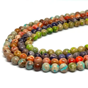 Impression Jasper (Constructed & Dyed) 8mm Round 4 Strand Bundle HK