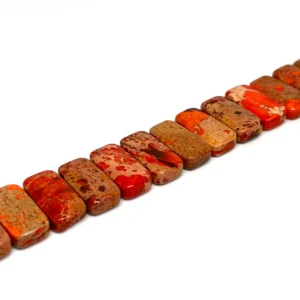 Impression Jasper Orange (Constructed & Dyed) 20 x10mm Double Drilled Bar 21cm Strand HK
