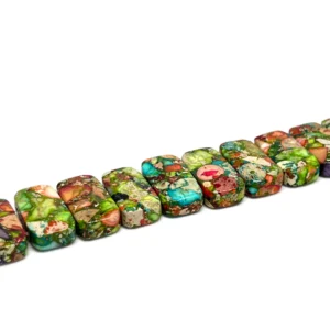 Impression Jasper Multi Coloured (Constructed & Dyed) 20 x10mm Double Drilled Bar 21cm Strand HK