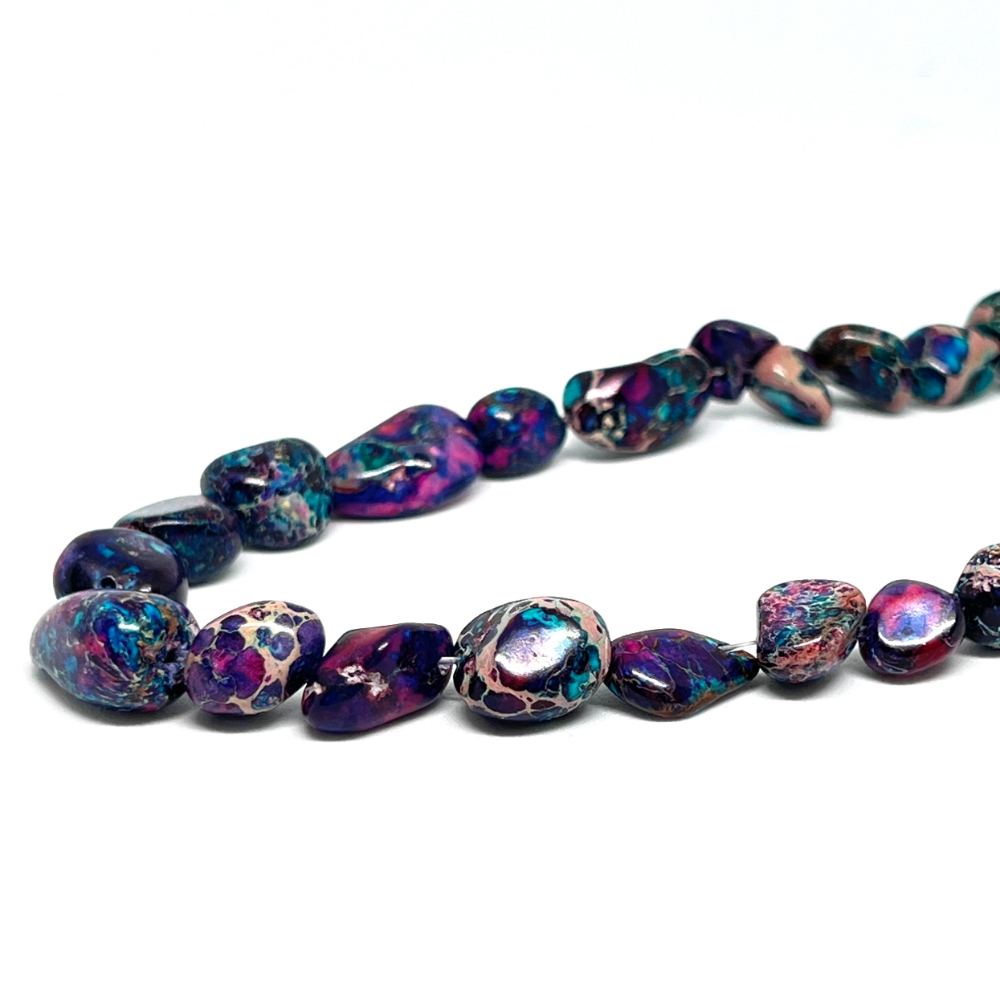 Impression Jasper Purple (Constructed & Dyed) 10-20mm Chunky Nugget Beads 38cm Strand HK