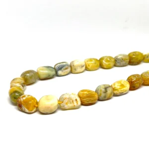 Yellow Opal 13x10mm Rounded Cube Beads 38cm Strand HK