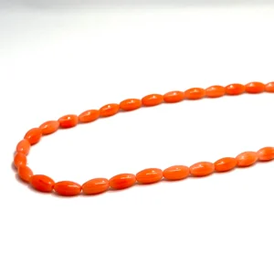 Coral 6x3mm Rice Beads 38cm Strand HK