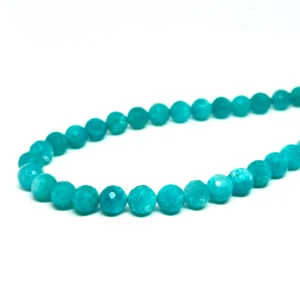 Premium Amazonite (Peru) 8mm Faceted Round Beads 38cm Strand HK