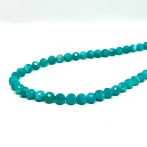 Premium Amazonite (Peru)  6mm Faceted Round Beads 38cm Strand HK