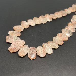 Unusual Sunstone Geometric Beads 14-27mm 38cm Strand HK