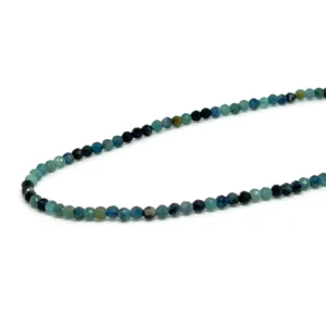 Indicolite (Blue Tourmaline) 2mm Micro Faceted Round Beads 38cm Strand HK