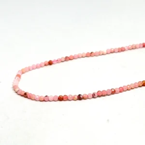 Pink Opal 2mm Micro Faceted Round Beads 38cm Strand HK