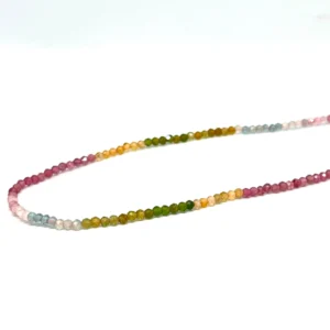 Multi Tourmaline 2mm Micro Faceted Round Beads 38cm Strand HK