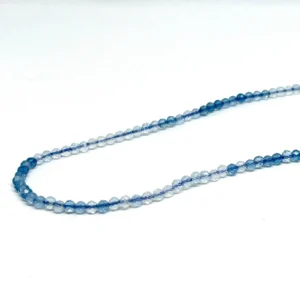 Aquamarine 2mm Micro Faceted Round Beads 38cm Strand HK