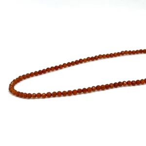 Hessonite Garnet 2mm Micro Faceted Round Beads 38cm Strand HK