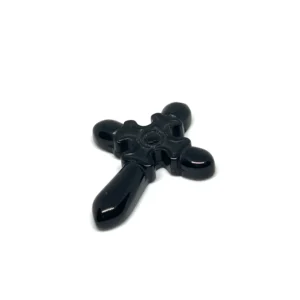 Obsidian 47 x 37mm Carved Cross Pendant 1pc HK