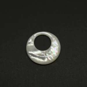Mother of Pearl 25mm Circle with Large Hole 1pc HK