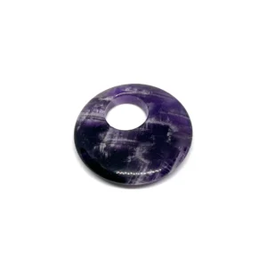 Amethyst 40mm Circle with Large Hole 1pc HK