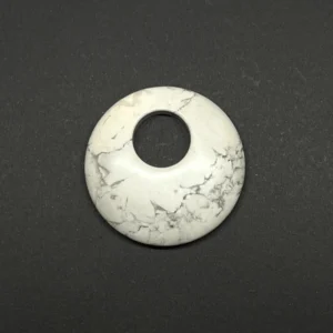 Howlite 40mm Circle with Large Hole 1pc HK