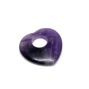 Amethyst 40mm Heart with Large Hole 1pc HK