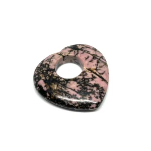 Rhodonite 40mm Heart with Large Hole 1pc HK