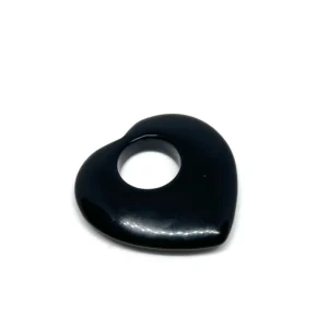 Black Obsidian 40mm Heart with Large Hole 1pc HK