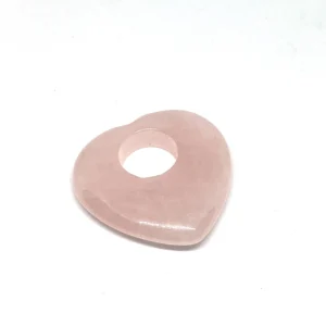 Rose Quartz 40mm Heart with Large Hole 1pc HK