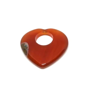 Carnelian 40mm Heart with Large Hole 1pc HK