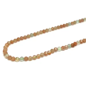 Sunstone 3mm Faceted Round Beads 38cm Strand HK