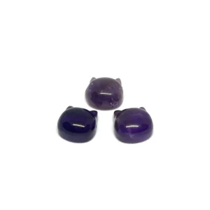 Amethyst 15mm Cat Head Carving Side Drilled Bead 1pc HK