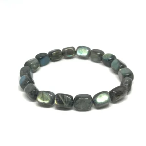 Labradorite 10 x 8mm Rectangle Beads Stretchy Bracelet 18 Beads HK