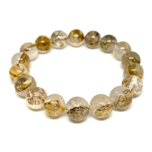 Dendritic Quartz 11-12mm Round Bead 1pc HK