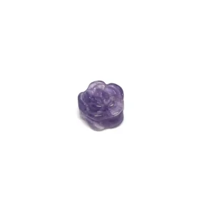 Amethyst 15mm Carved Flower Bead 1pc HK