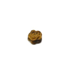 Tigers Eye 15mm Carved Flower Bead 1pc HK