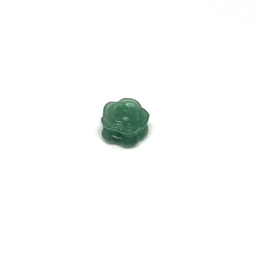 Green Aventurine 15mm Carved Flower Bead 1pc HK