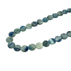 Bi Coloured Kyanite 12mm Flat Disc Beads 38cm Strand HK