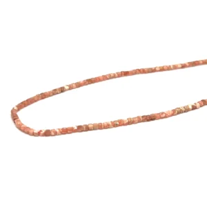 Rhodochrosite 2mm Micro Faceted Cube 38cm Strand HK