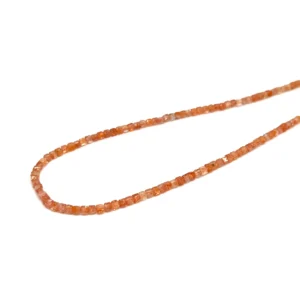 Sunstone 2mm Micro Faceted Cube 38cm Strand HK