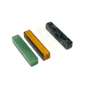 Mixed Gemstone 40 x 8mm Bar Drilled Pendants 4pcs HK