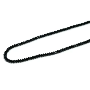Black Spinel 3 x 2mm Faceted Saucer Beads 38cm Strand HK