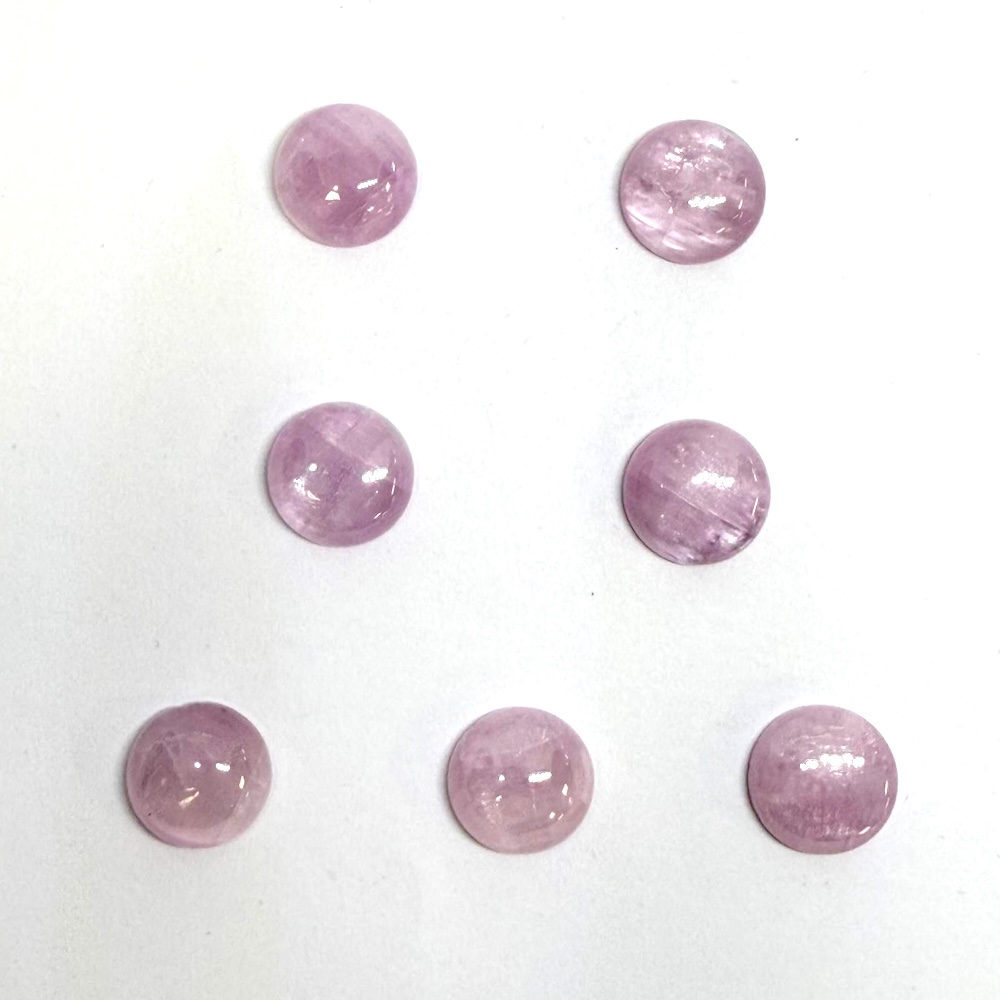 Premium Kunzite Calibrated 14mm Round Cabochons - Select Your Own