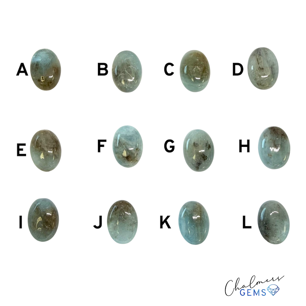 Moss Aquamarine Oval 13x18mm Cabochon - Select Your Own - Image 2