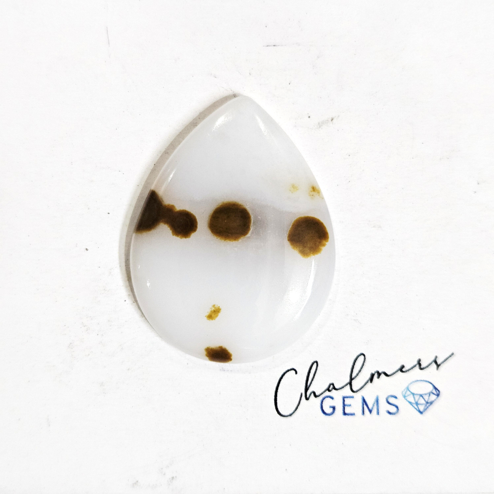 Polka Dot Agate 23x30mm Mixed Shape Cabochon 1pc