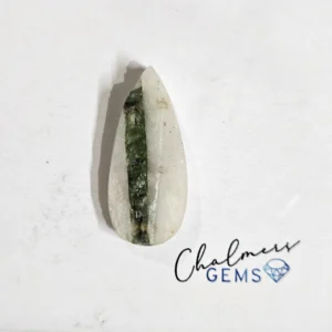 Green Tourmaline In Quartz Drusy 13x28mm Mixed Shape Cabochon 1pc