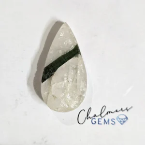 Green Tourmaline In Quartz Drusy 16x32mm Mixed Shape Cabochon 1pc