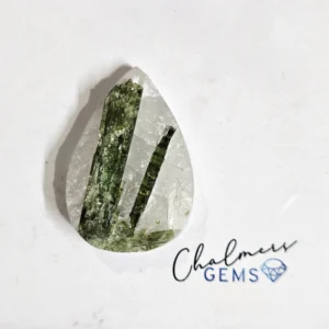 Green Tourmaline In Quartz Drusy 20x30mm Mixed Shape Cabochon 1pc