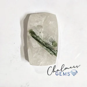 Green Tourmaline In Quartz Drusy 19x31mm Mixed Shape Cabochon 1pc