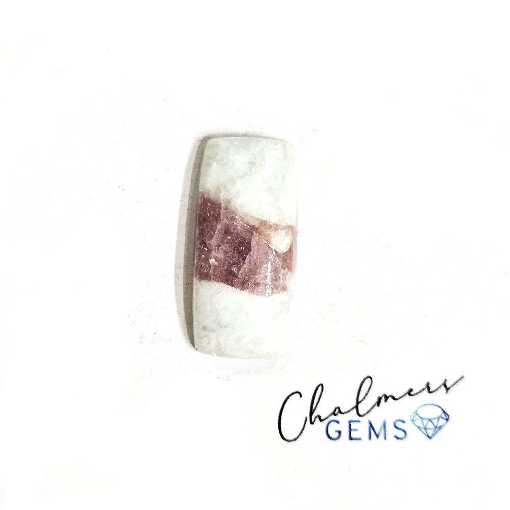 Pink Tourmaline In Quartz 11x24mm Mixed Shape Cabochon 1pc