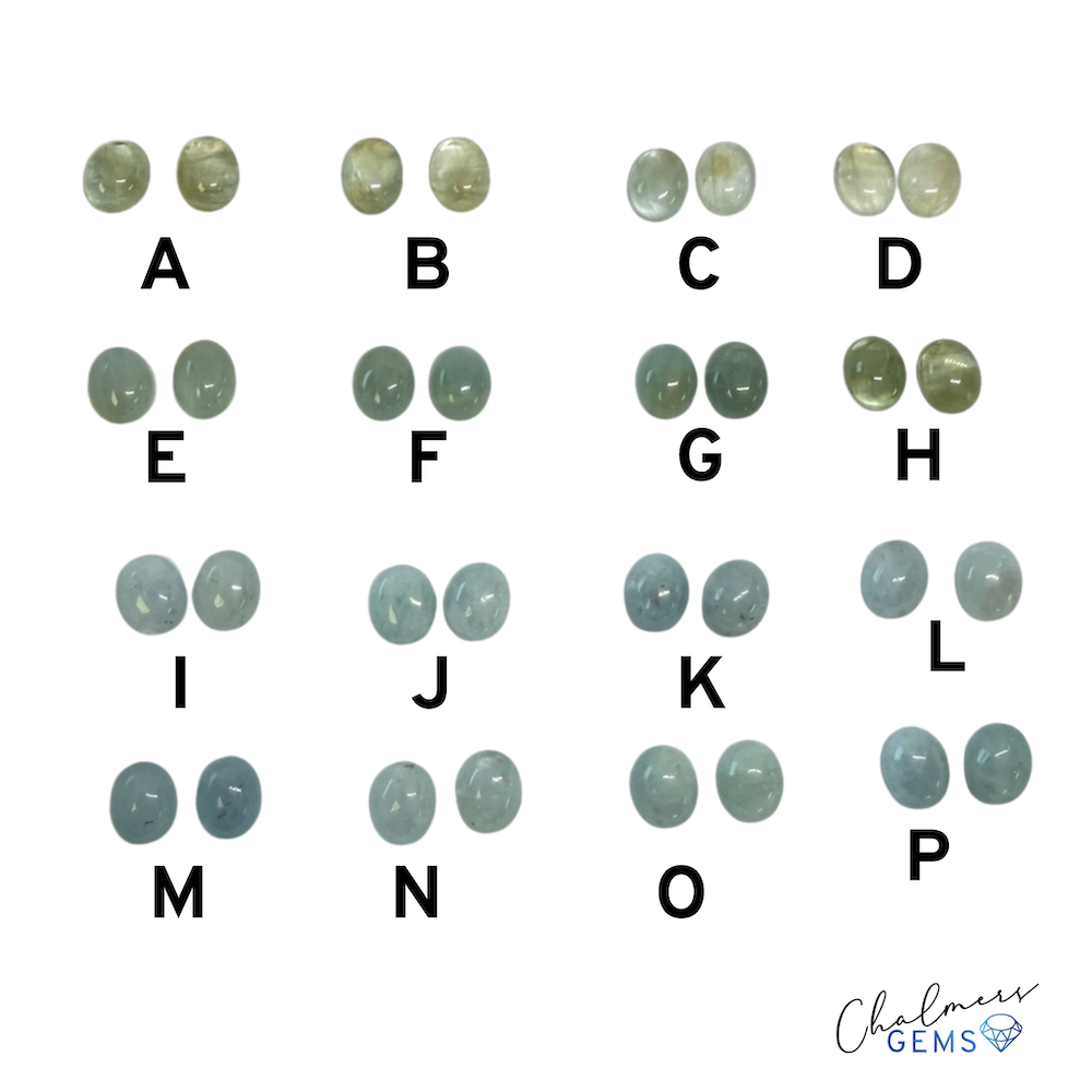 Aquamarine Oval 8x10mm Cabochons 2pcs - Select Your Own - Image 2