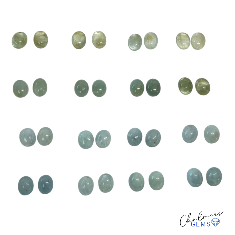 Aquamarine Oval 8x10mm Cabochons - Select Your Own