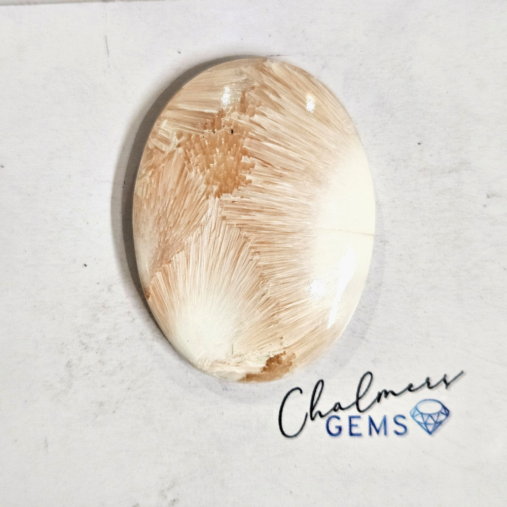 Scolecite Orange 26x35mm Mixed Shape Cabochon 1pc