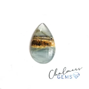 Lemurian Aquatine Calcite 15x25mm Mixed Shape Cabochon 1pc