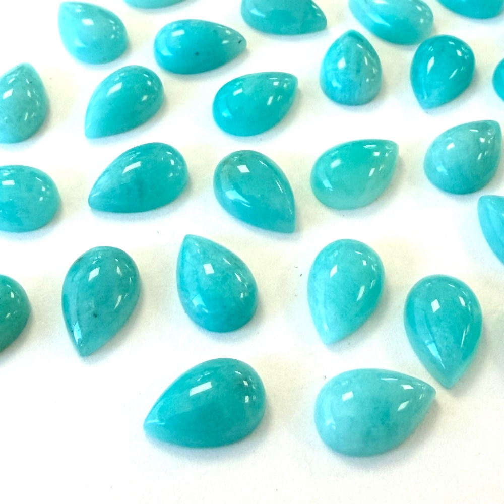 Premium Amazonite Pear Shape 9 x 6mm Cabochon 2pc
